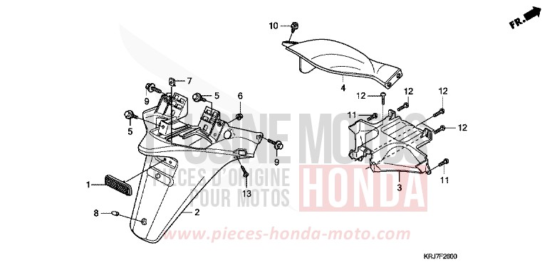 GARDE-BOUE ARRIERE von S-wing ABS PEARL NIGHTSTAR BLACK (NHA84) von 2011